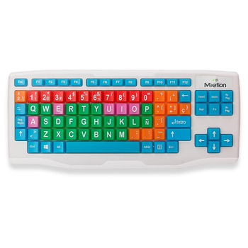 Дитяча бездротова клавіатура MEETION 2.4 G Kids WK800 |UA/RU/EN розкладка| White/Multicolor