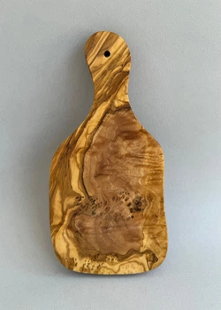 Дошка для нарізання овочів з ручкою та отвором Elia Craft 25х13х1,7см з оливкового дерева