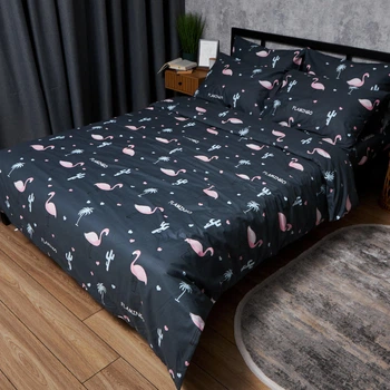 Комплект постельного белья Moon&Star Satin Elit «Flamingo» Двуспальные 175х210 наволочки 2х70х70 (MS-820008302)