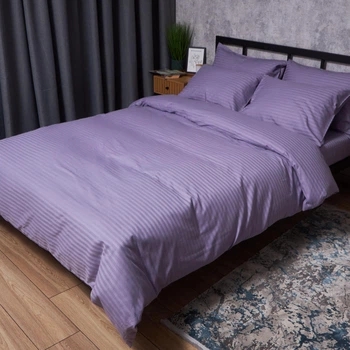 Комплект постільної білизни Moon&Star Satin Stripe «Soft Lilac» Євро 200х220 наволочки 2х50х70 (MS-820008691)