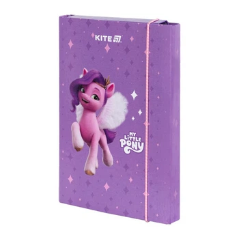 Папка для тетрадей Kite Little Pony "Маленькие Пони" В5 картонная на резинке фиолетовая (LP25-210)
