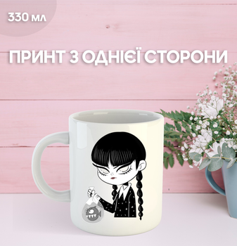 Кружка Вензи Аддамс Венздей с принтом керамическая чашка Wednesday Addams 330 мл Uk_881