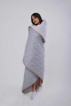 Ковдра Goodnight.Store Легка (надлегка): 160х200 см колір Сірий / Білий у смужку