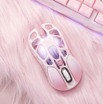 Геймерська акумуляторна, бездротова (Bluetooth + 2,4G), миша GravaStar M1 Pro, magnesium alloy body, RGB, Pink (GRAVASTARM1PRO_Pink)