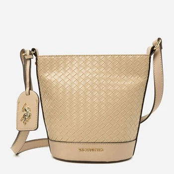 Сумка крос-боді через плече жіноча маленька U.S. Polo Assn 27A363-AA00A(Taupe C) Бежева (786662315590)