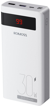 УМБ ROMOSS 30000mAh Sense 8PS Pro 30W PD/QC 3.0 White (001010639167)