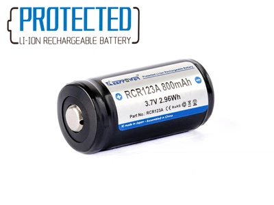 Аккумулятор литиевый RCR123A Keeppower Li-Ion с защитой 800mAh, 3,6-3,7В (100087416)