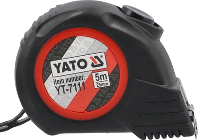 Рулетка вимірювальна 5м x 25мм, сталева, магніт, Nylon, Grade II, YT-7111, Yato