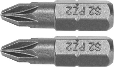 Бита торцевая PZ2x25мм, 1/4", (6,35мм), (2шт), AISI S2, YT-77881, Yato