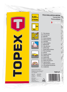 Пленка малярная LDPE, 0,02мм, 4x5м, 23B145, Topex