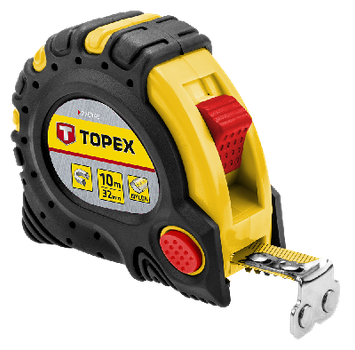 Рулетка измерительная Topex 10м x 32мм, стальная лента, Магнит 27C340 (100012698)