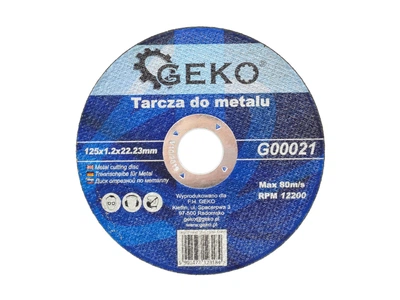 Круг отрезной по металлу 125х1,2x22,23мм, G00021, Geko