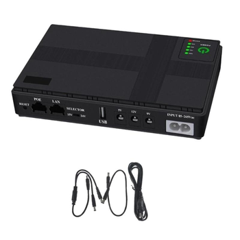 ИБП/UPS для Роутера DC1018P 12000mAh 12V/ 9V/ 5V/ black | Источник бесперебойного питания для устройств постоянного тока (модем, терминал, ONU, GPON, камера)