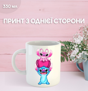 Кружка Лило и Стич с принтом керамическая чашка Lilo & Stitch 330 мл Uk_919