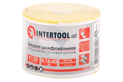 Шліфувальна шкірка Intertool - 115 мм x 50 м x P120 папір 1 шт.