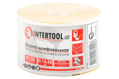 Шліфувальна шкірка Intertool – 115 мм x 50 м x P100 папір 1 шт.