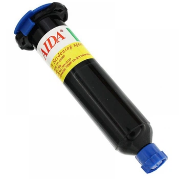 Клей LOCA Aida TP-2500F (30 гр) в чёрном шприце, для склеивания комплектов дисплей и тачскрин под ультрафиолетом