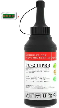 Комплект для заправки картриджа Pantum PC-230R/PC-211EV для M6500/M6500W/M6550NW/M6607NW, P2207/P2500W/P2500NW (1 тонер + 1 чип) Оновлений чип 2023 Black (PC-211PRB)
