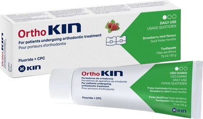 Зубная паста Kin Ortho Ортодонтическая Клубника-мята 75 мл (8470001508249)