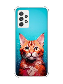 Чохол з потовщеними кутами на Samsung Galaxy A72 (A725) Кішка (принт 408)