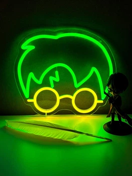Неоновий LED світильник Harry Potter Гаррі Поттер 25x30 см
