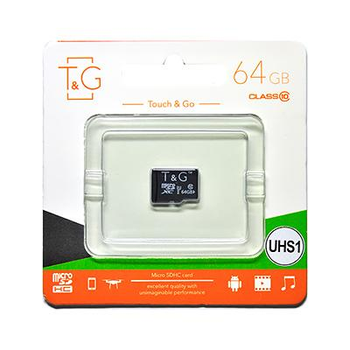 Карта памяти microSDXC, 64Gb, T&G, Class10 UHS-I U1, без адаптера (TG-64GBSDCL10-00)