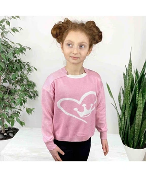 Джемпер для девочки ART KNIT Queen розовый, 98-104см 016308