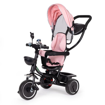 Триколісний велосипед EcoToys з поворотним сидінням і дашком JM-066-9 Рожевий (5903769974146)