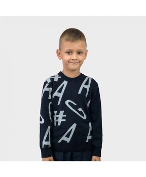 Дитячий в'язаний джемпер із бавовни та акрилу ARTKNIT 122 Синій (ak23295)