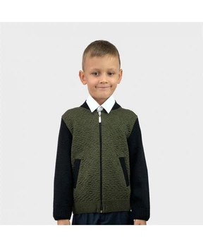 Дитяча кофта-бомбер на блискавці для хлопчика ARTKNIT 140 Зелений (ak23659)