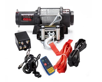 Лебёдка электрическая 12V 4500 lbs (стальной трос) для квадроцикла