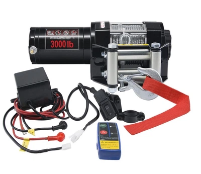 Лебідка електрична 12V 3000 lbs (стальний трос) для квадроцикла