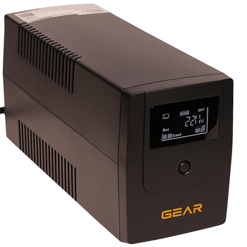 Джерело безперебійного живлення GEAR 600VA LCD plastic RJ45+USB