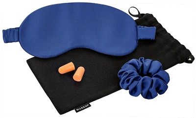 Набір для сну синій у подарунковому чохлі "Relax Time" - MAKEUP Gift Set Blue Sleep Mask, Scrunchie, Ear Plugs (1022546-27234086)