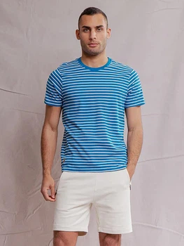 Футболка хлопковая длинная мужская U.S. Polo Assn 11A530-2100A(autumn teal) M Морская с принтом (786660171693)