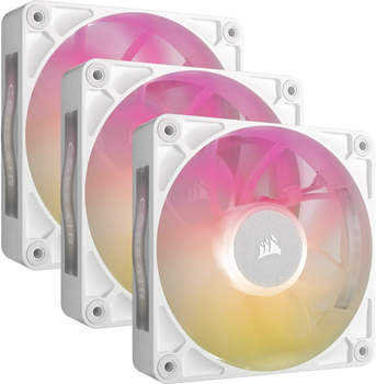 Набір вентиляторів Corsair iCUE LINK RX120 Max RGB Starter Kit 120 мм 3-Pack White (CO-9051038-WW)