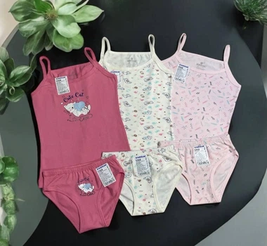 Комплекты 3шт нижнего белья для девочки Baykar р 4 134-140 см 7-8 лет арт 4368-5368 Котик