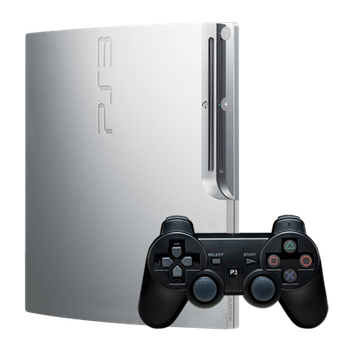 Набор Консоль Sony PlayStation 3 Slim 500GB Silver Б/У + Геймпад Беспроводной RMC Black