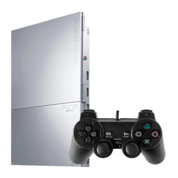 Набор Консоль Sony PlayStation 2 Slim SCPH-9xxx Chip Silver Б/У + Геймпад Проводной RMC Black