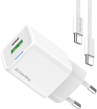 Сетевое зарядное устройство ColorWay GaN Mini 20W PD Port PPS USB