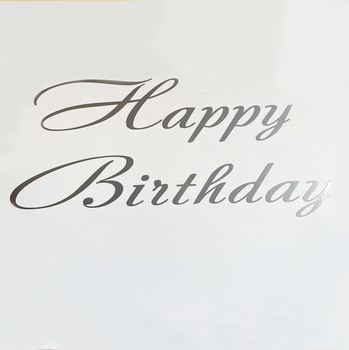 Напис Наклейка На банер Happy Birthday Срібло
