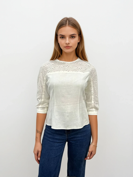 Блуза комбінована Wear me S Молочний (1_25_108_11579)
