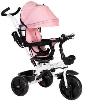 Триколісний велосипед EcoToys з поворотним сидінням 360°JM-322 Рожевий (5903769974221)
