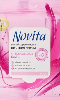 Вологі салфетки для інтимної гігієни "Пребіотик", 15шт - Novita Soft 15шт (262293-27054825)