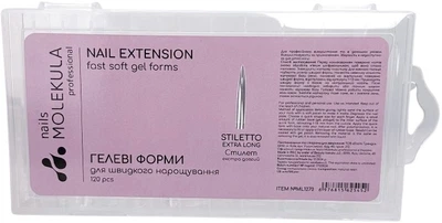 Форми-тіпси для нарощування "Стилет екстра довгий", 120 шт - Nail Molekula 120шт (1459706-29086969)
