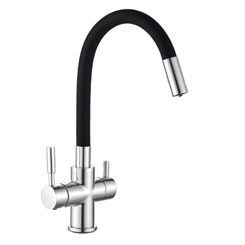 Кухонний змішувач на дві води Mixxus Premium Hans 021 Reflector Black ( MI5934 ) 31057