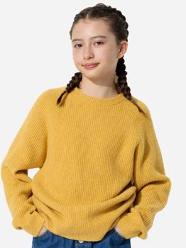 Детский вязаный свитер-реглан для девочки Uniqlo 347035802 134 см Желтый (1159832496)