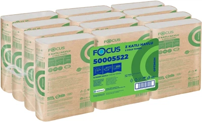 Рушники паперові Focus Optimum 200 аркушів 200x200 мм 2 шари 12 упаковок (50005522)