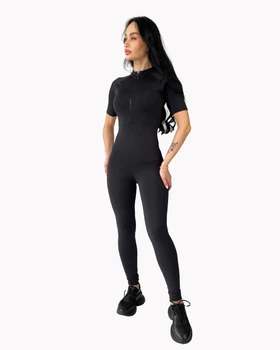 Женский спортивный комбинезон для фитнеса c коротким рукавом UACTIVE Onyx черный S