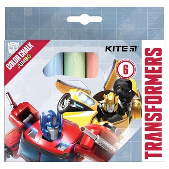 Мел цветной Jumbo Kite Transformers 6 цветов TF21-073, 47380